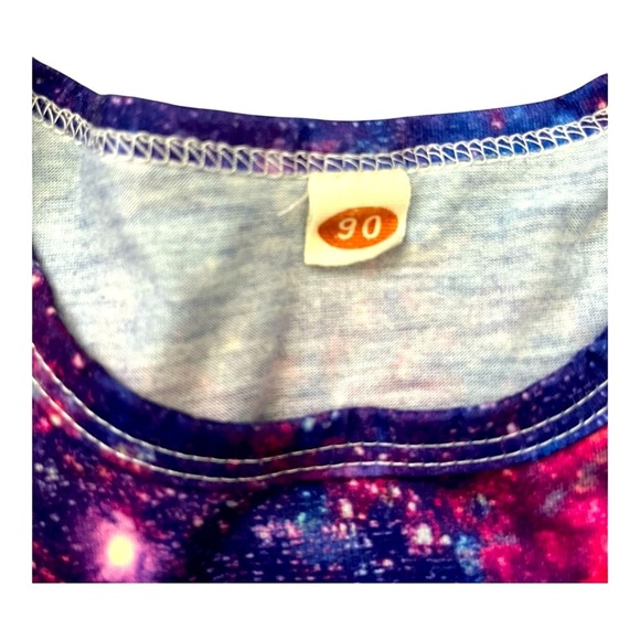 Girls Colorful Unicorn Galaxy Dress 18-24 Mo(90)3-D print casual princess summer - Picture 3 of 8